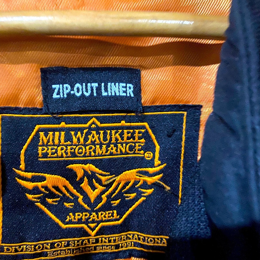 Mens Milwaukee performance jacket with zip out liner!! Motorcycle jacket black